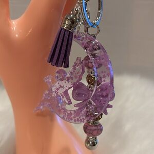 Purple Fairy Beaded Keychain/Handbag Charm Handcrafted by @windswepttrace